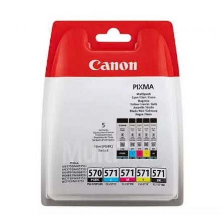 Canon PGI-570 PGBk (1x15 ml) + CLI-571 C/M/Y/Bk (4x7 ml) Tintapatron Multipack