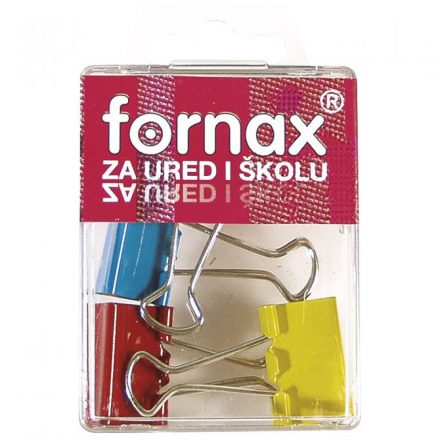 Bindercsipesz FORNAX BC-31 25 mm-es színes, 4 db műanyag dobozban