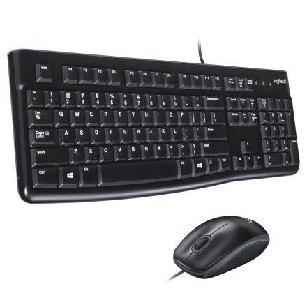 Egér- és billentyűzet készlet, vezetékes, USB, LOGITECH "MK120", fekete