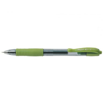 Zseléstoll 0,7mm, nyomógombos Pilot G-2, írásszín lime zöld