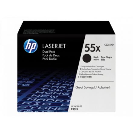 HP CE255XD Toner Black 2*12.500 oldal kapacitás No.55X