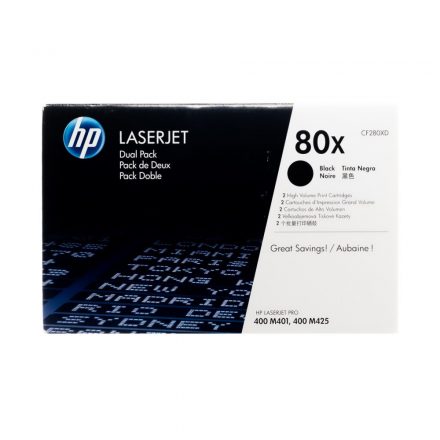 HP CF280XD Toner Black 2*6.900 oldal kapacitás No.80X