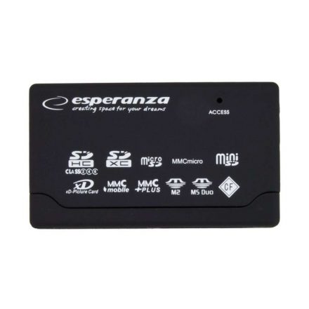 Esperanza EA119 All-in-One USB 2.0 fekete univerzális kártyaolvasóEsperanza EA119 All-in-One USB 2.0 fekete univerzális kártyaolvasó