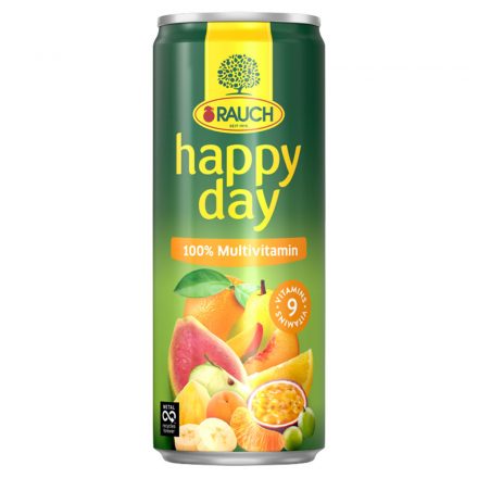 Gyümölcslé, 100%, 0,33 l, dobozos, RAUCH 'Happy day', Multivitamin