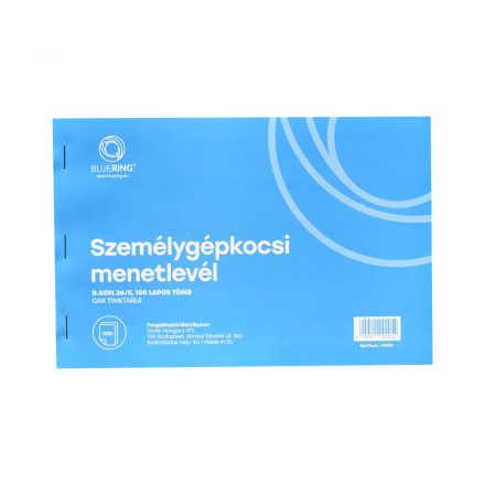 SZEMÉLYGÉPKOCSI MENETLEVÉL A5 100LAPOS D.GEPJ. 